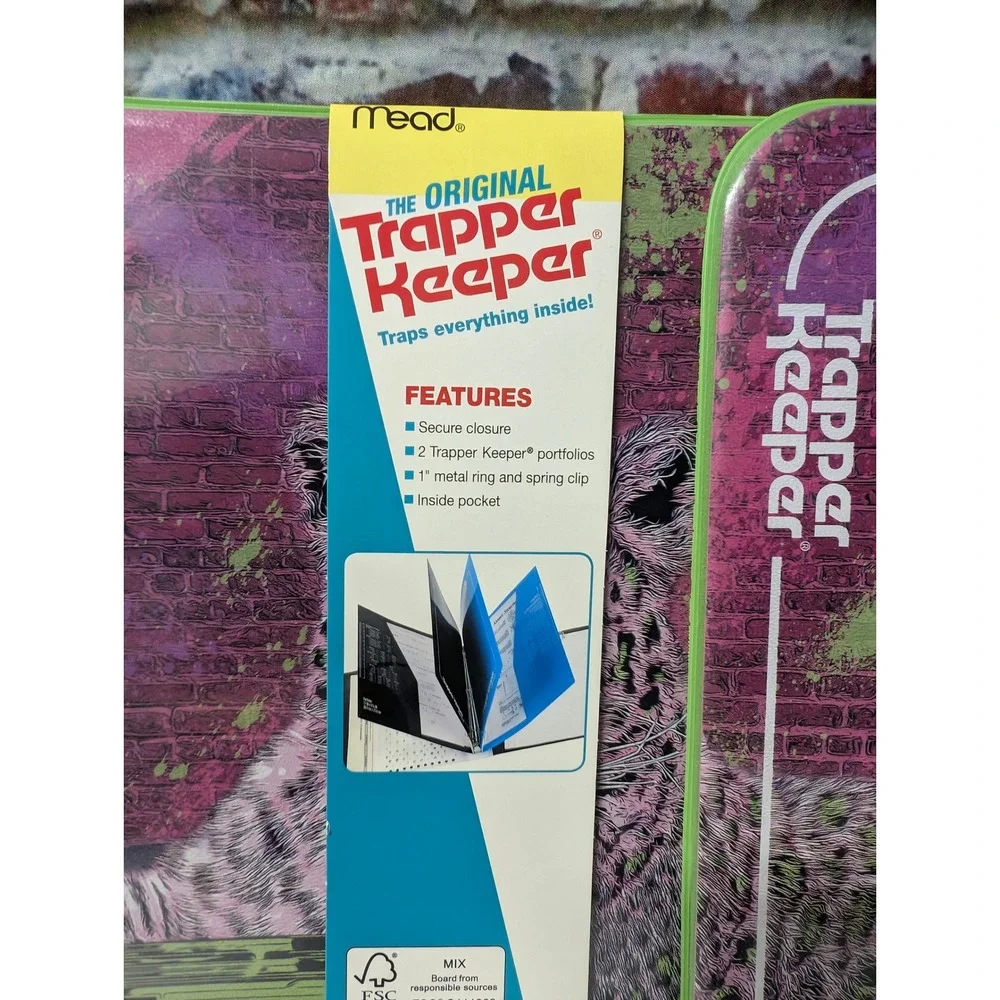 Mead Trapper Keeper Binder Pink Leopard Boombox New Old Stock 2021